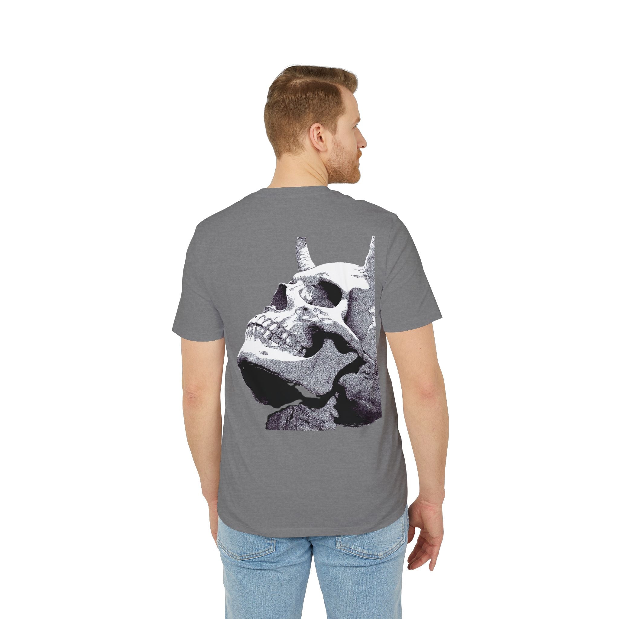 Skull Demon Graphic T-Shirt — Edgy Gothic Crew Tee for Creators