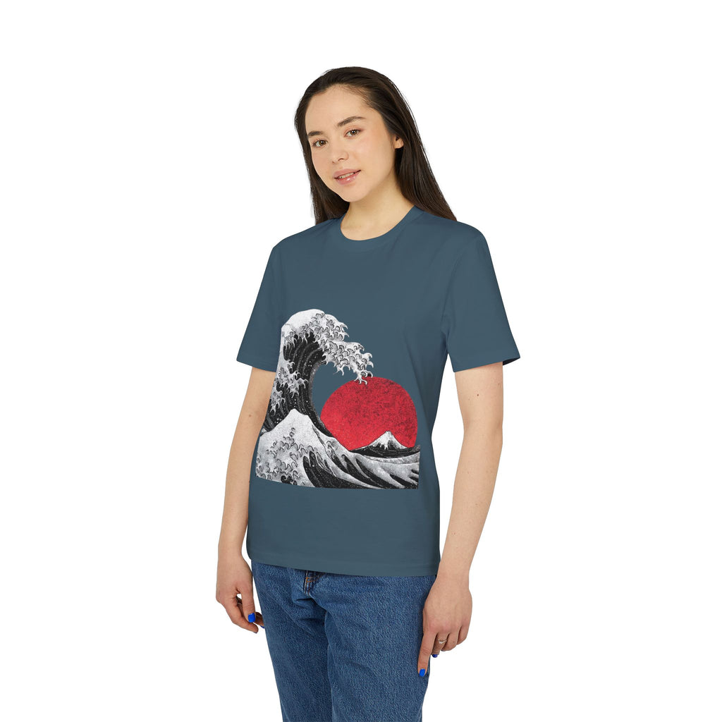 Koi Yin-Yang Wave T-Shirt — Japanese Wave & Red Sun Graphic Tee
