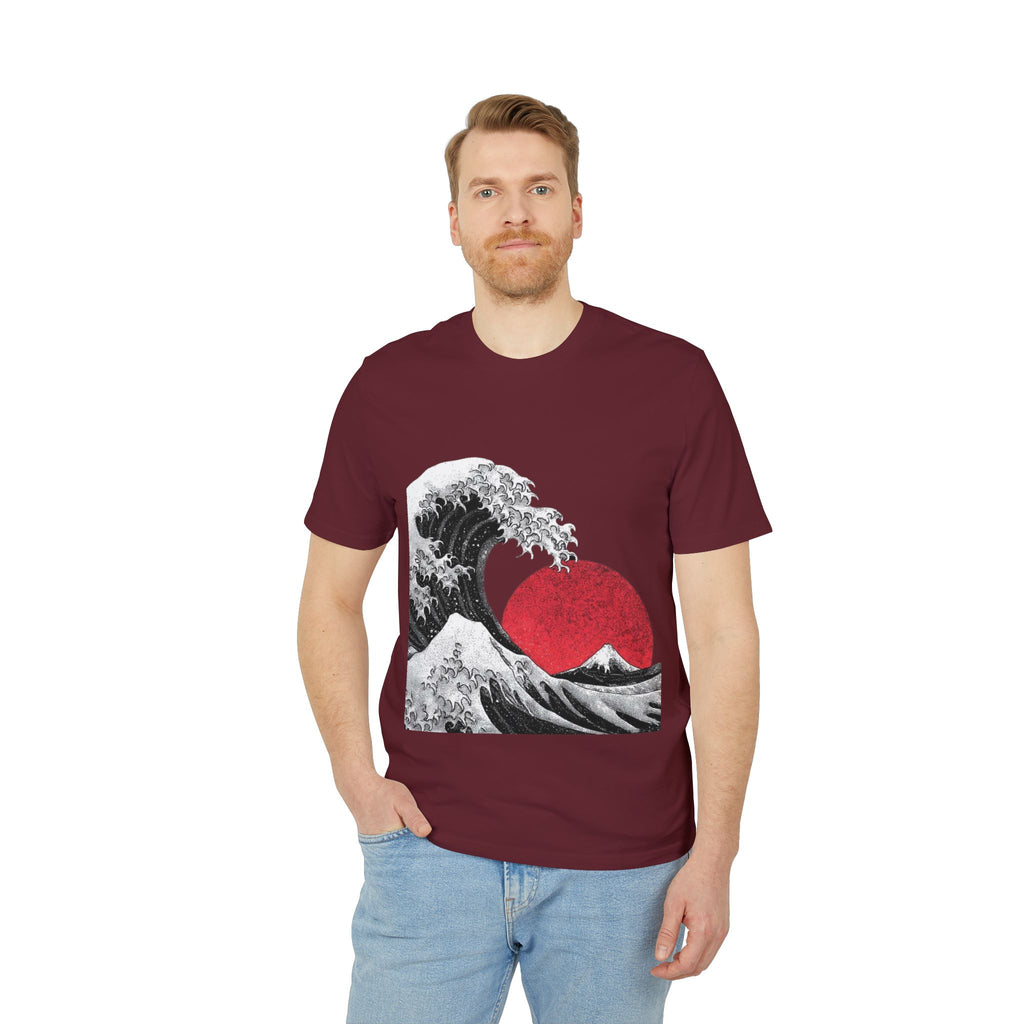 Koi Yin-Yang Wave T-Shirt — Japanese Wave & Red Sun Graphic Tee