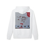 WRTX Graffiti Logo Hoodie — White Streetwear Pullover with Back Graphic
