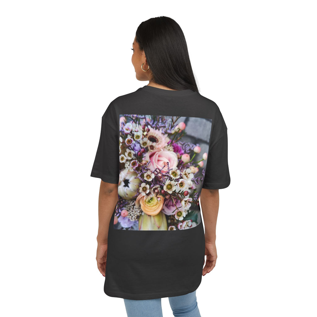 Floral WRX Tee — Oversized White Graphic T‑Shirt with Bouquet Back Print