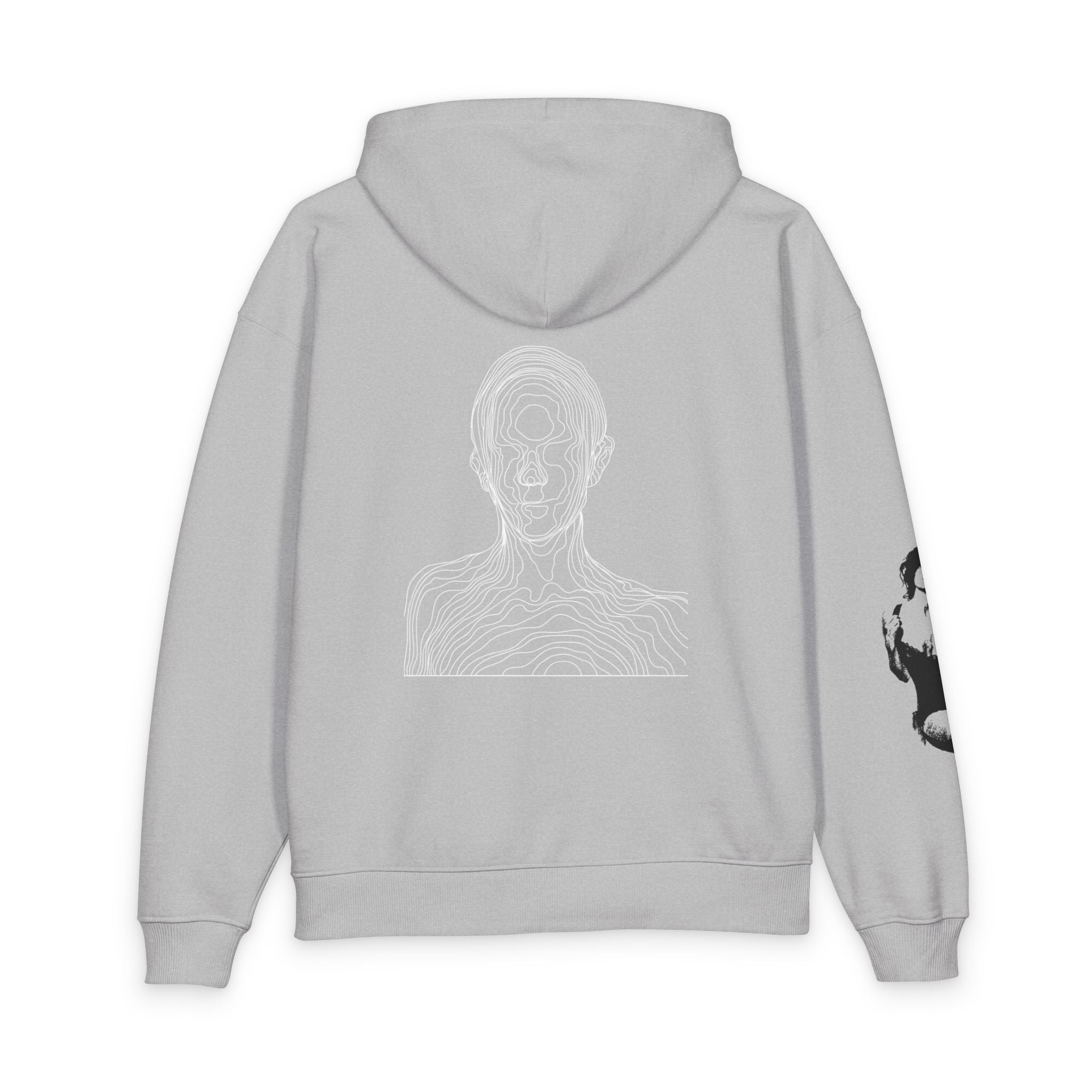 Abstract Drip Logo Hoodie — WNTX Graphic Back Portrait Streetwear