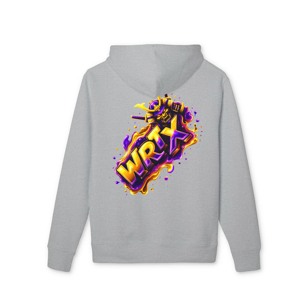 WRTX Logo Hoodie — Floral Front & Neon Samurai Graphic Back Streetwear