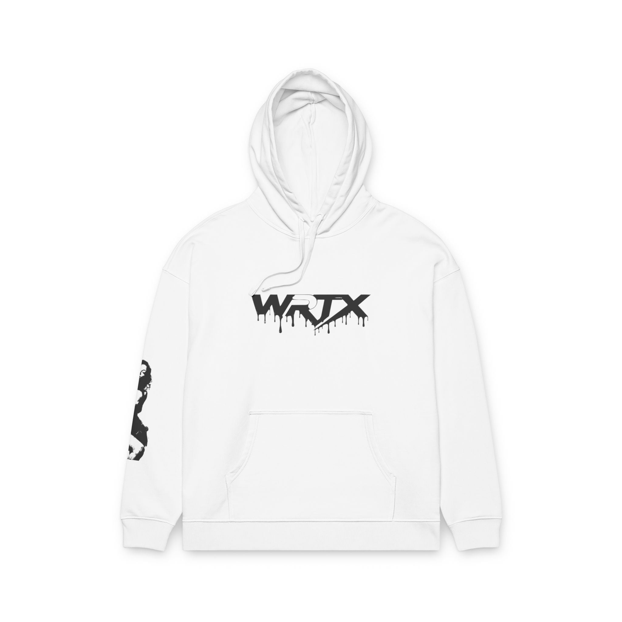 Abstract Drip Logo Hoodie — WRTX Graphic Back Portrait Streetwear