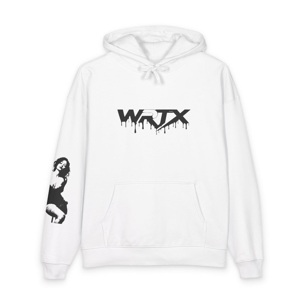 Abstract Drip Logo Hoodie — WNTX Graphic Back Portrait Streetwear