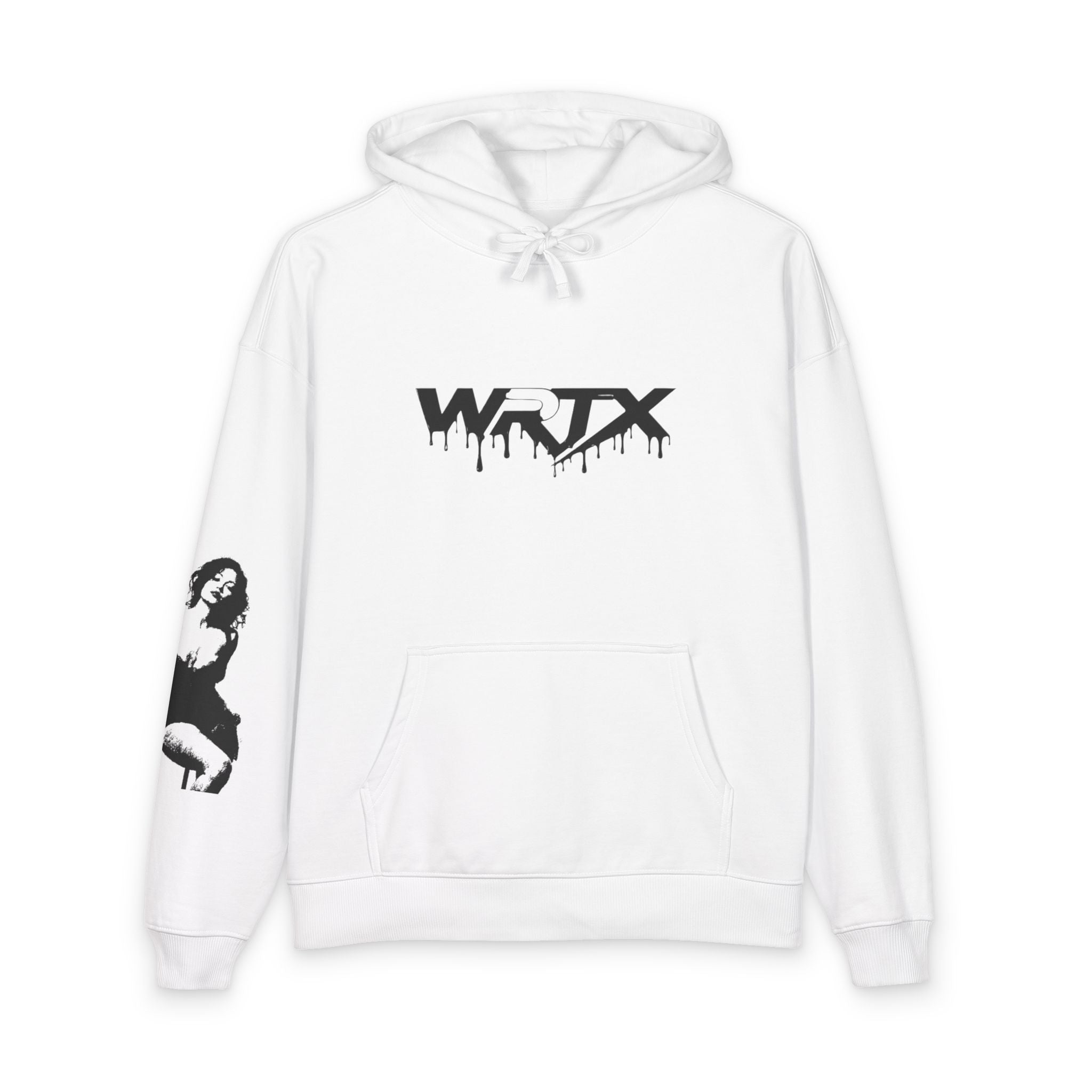Abstract Drip Logo Hoodie — WNTX Graphic Back Portrait Streetwear