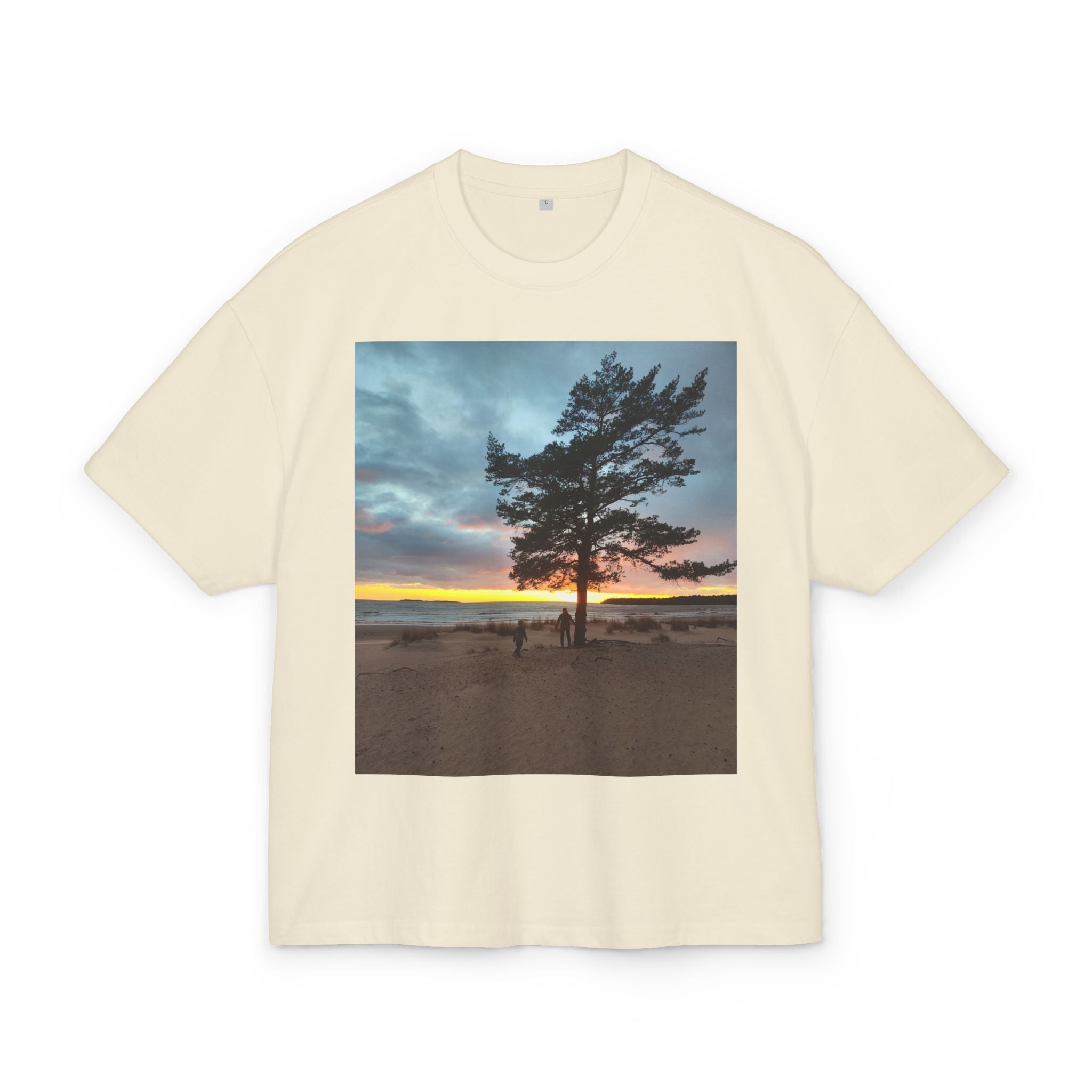 Sunset Pine Beach Tee — Scenic Nature Photo T‑Shirt with WRX Back Logo