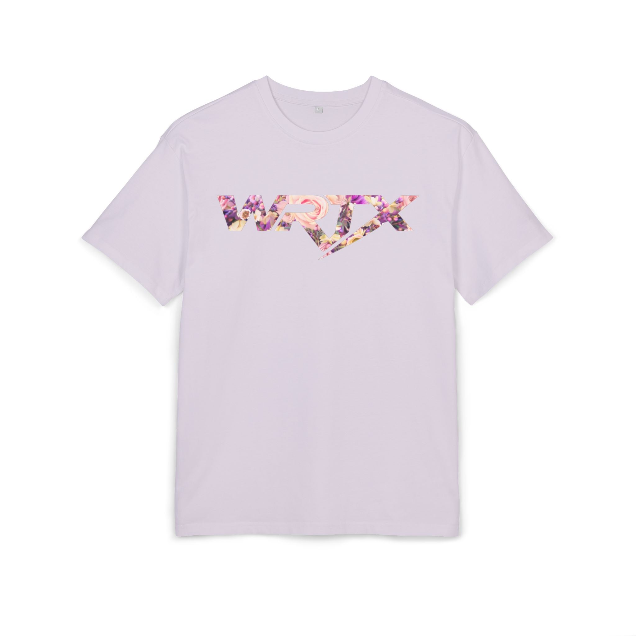 Floral WRX Tee — Oversized White Graphic T‑Shirt with Bouquet Back Print