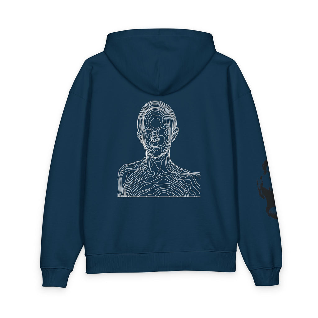 Abstract Drip Logo Hoodie — WNTX Graphic Back Portrait Streetwear