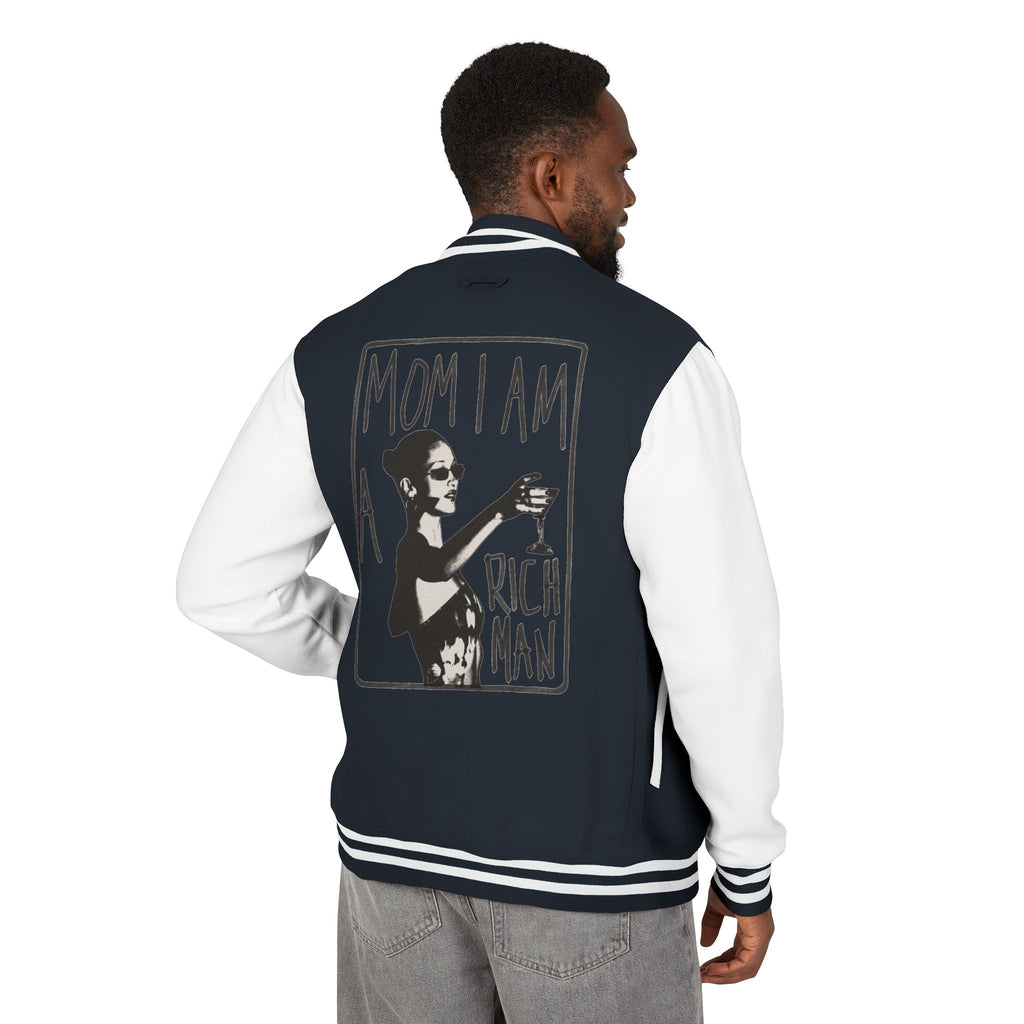 Letterman Jacket — 'Mom I Am A Rich Man' Retro Varsity Jacket