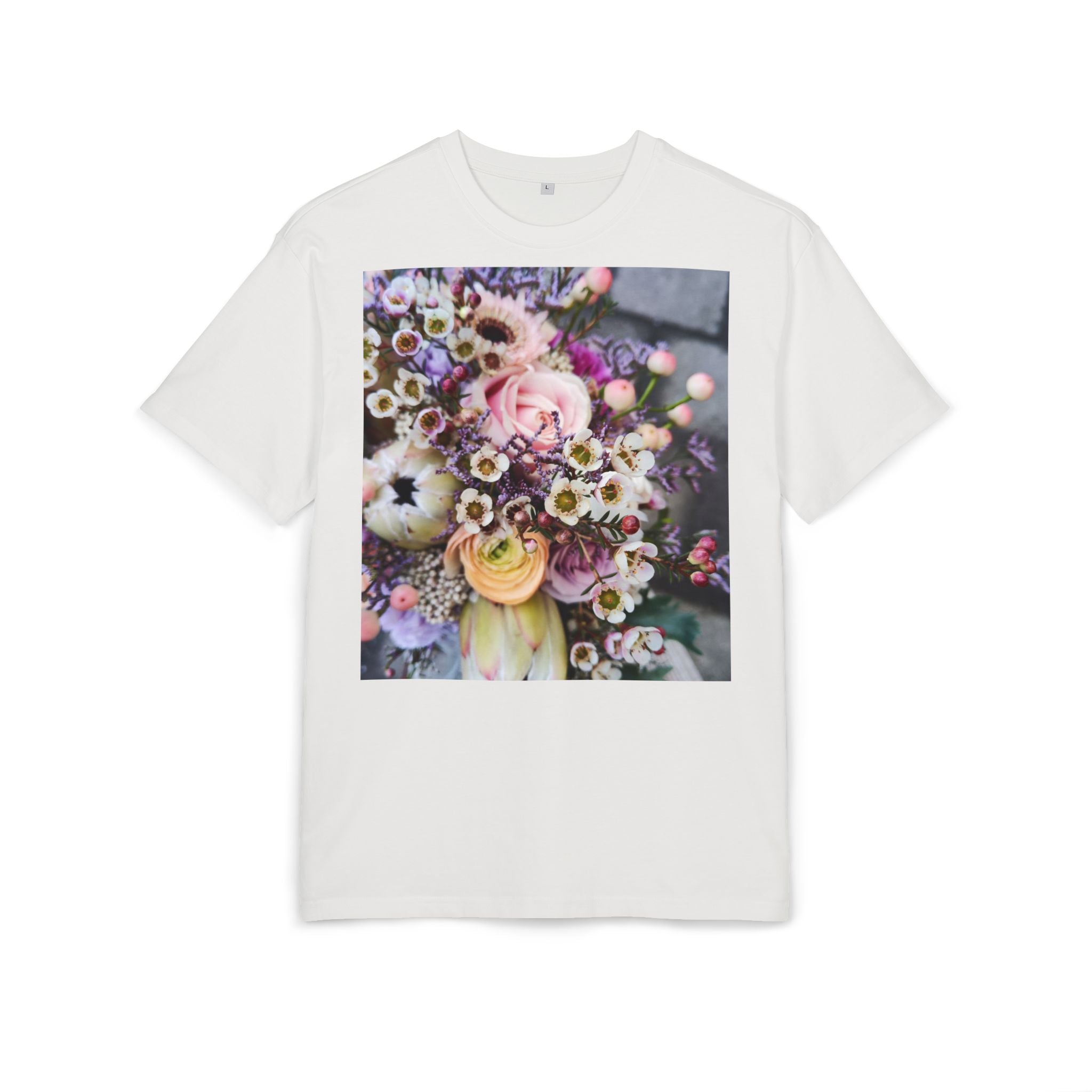 Floral Bouquet Oversized Tee – Vintage Pastel Flower Graphic