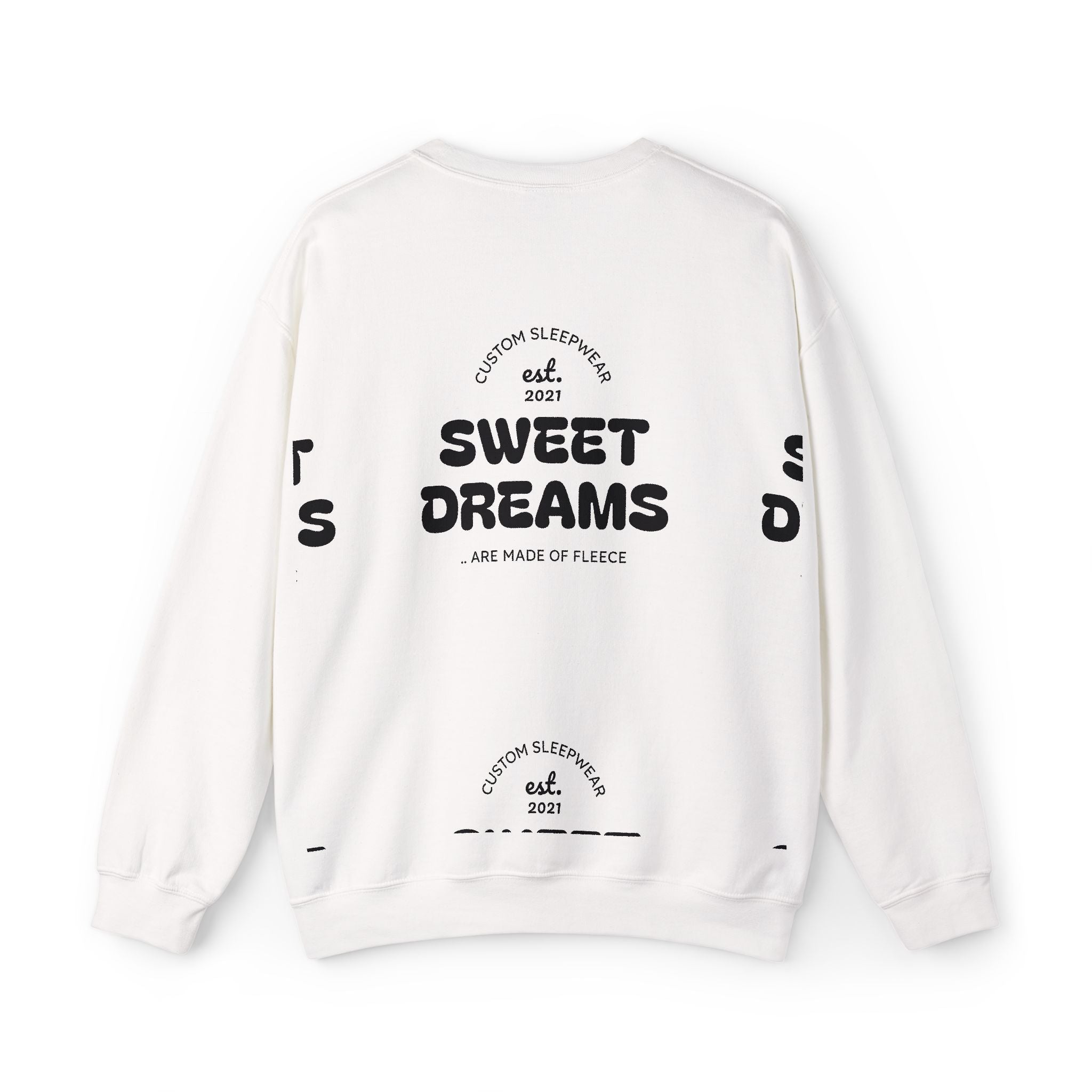Sweet Dreams Crewneck Sweatshirt — Cozy Back Print Sleepwear Pullover