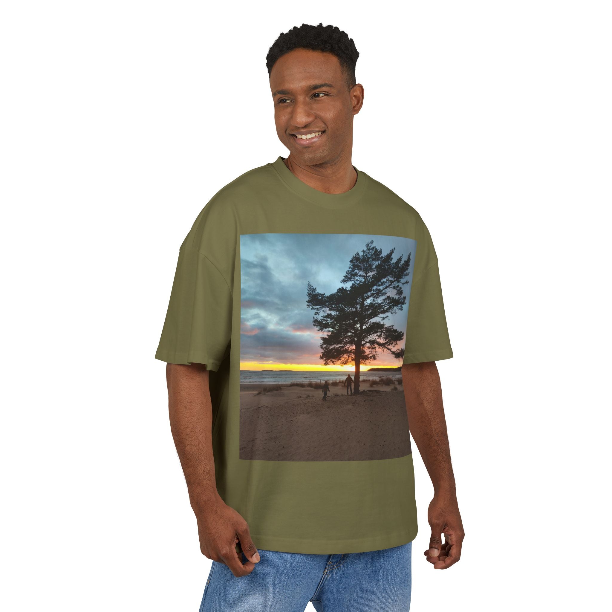 Sunset Pine Beach Tee — Scenic Nature Photo T‑Shirt with WRX Back Logo