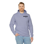 WRTX Graffiti Logo Hoodie — White Streetwear Pullover with Back Graphic