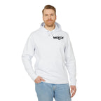 WRTX Graffiti Logo Hoodie — White Streetwear Pullover with Back Graphic