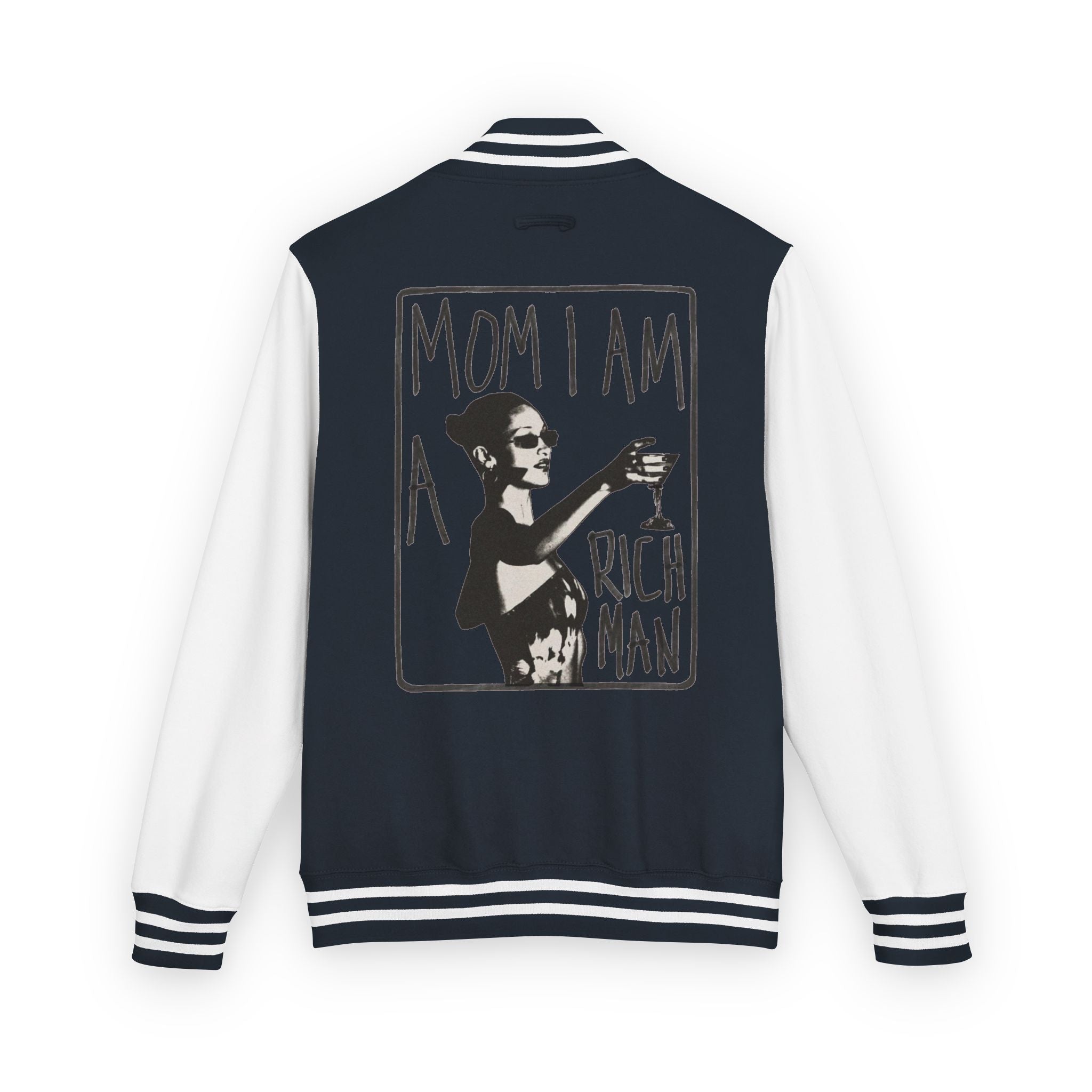 Letterman Jacket — 'Mom I Am A Rich Man' Retro Varsity Jacket