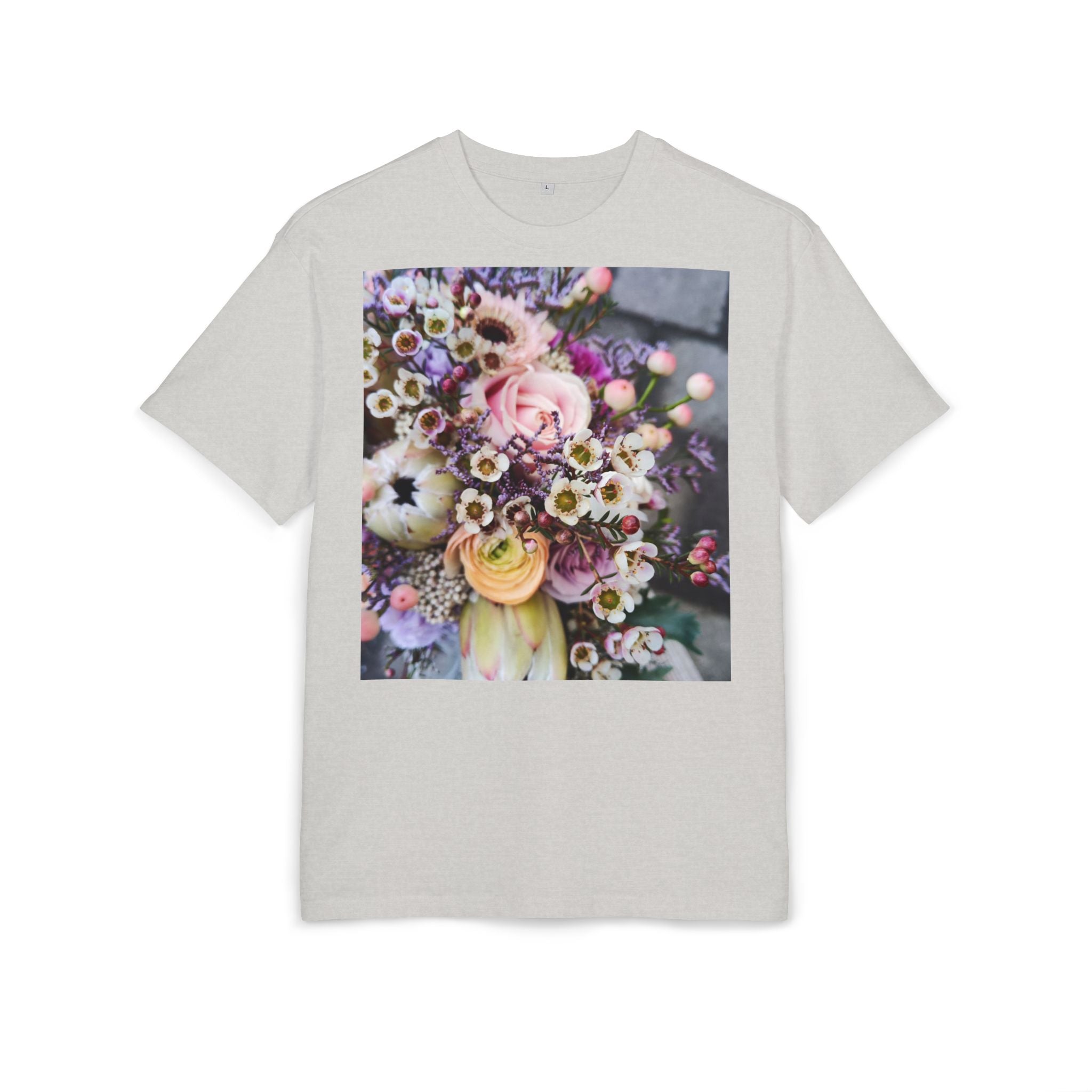 Floral Bouquet Oversized Tee – Vintage Pastel Flower Graphic