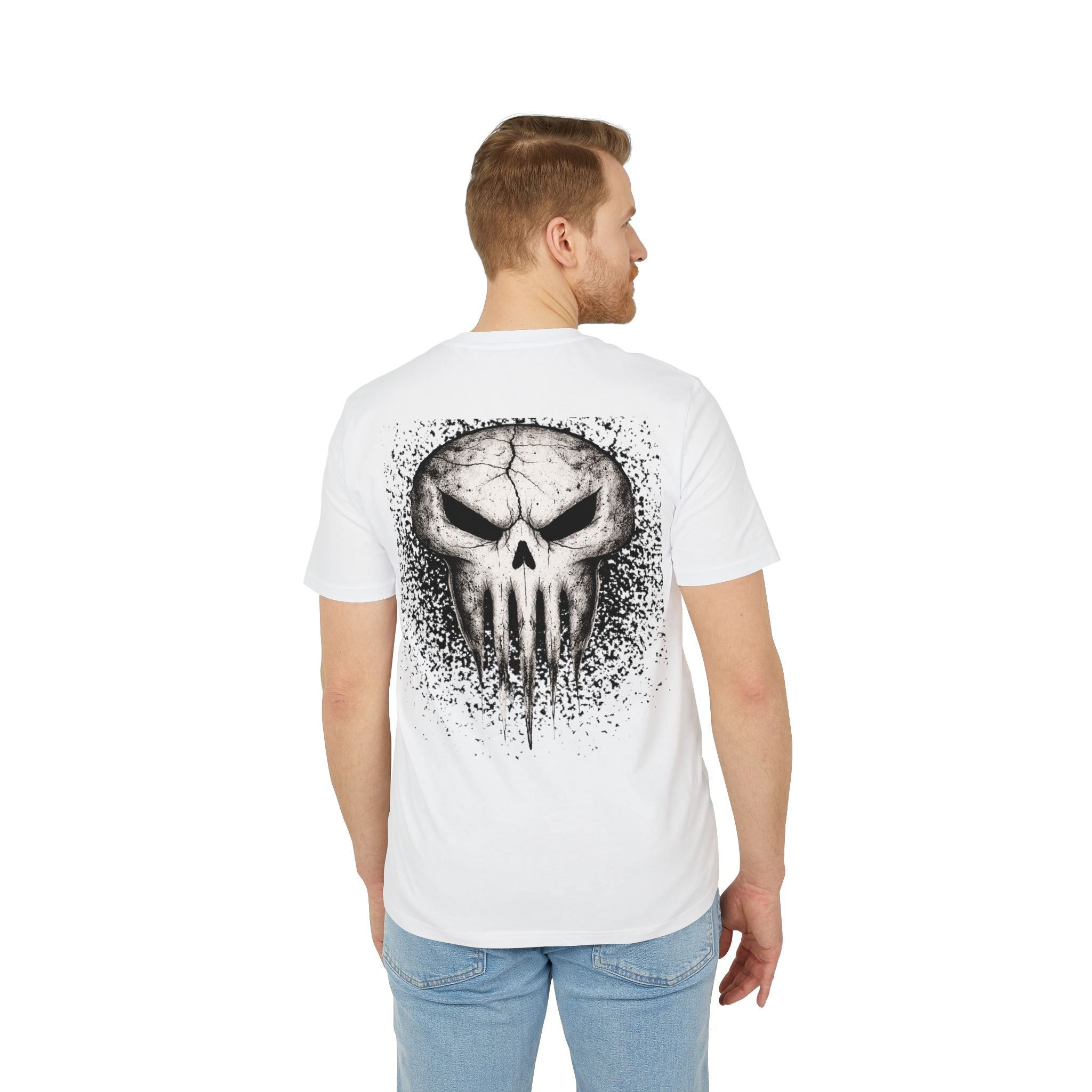 Skull Splatter Tee — Grunge Punisher-Style Graphic T-Shirt