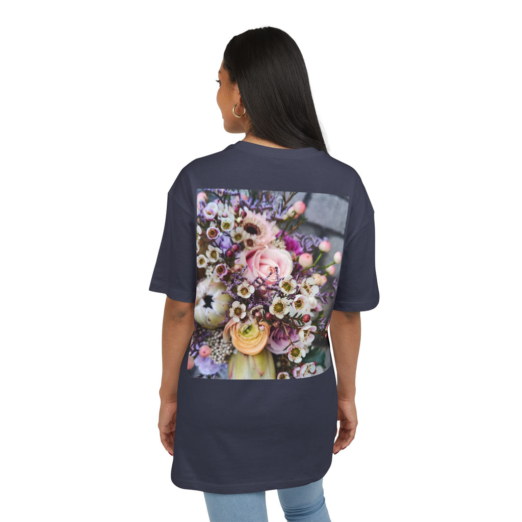 Floral WRX Tee — Oversized White Graphic T‑Shirt with Bouquet Back Print