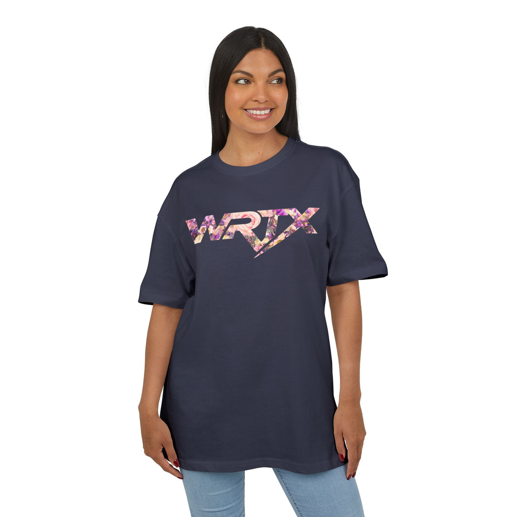 Floral WRX Tee — Oversized White Graphic T‑Shirt with Bouquet Back Print