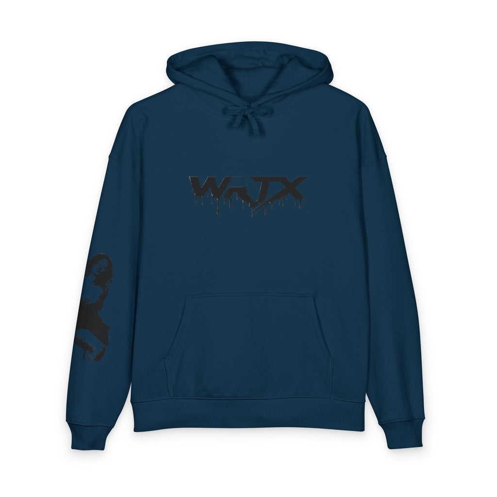 Abstract Drip Logo Hoodie — WNTX Graphic Back Portrait Streetwear