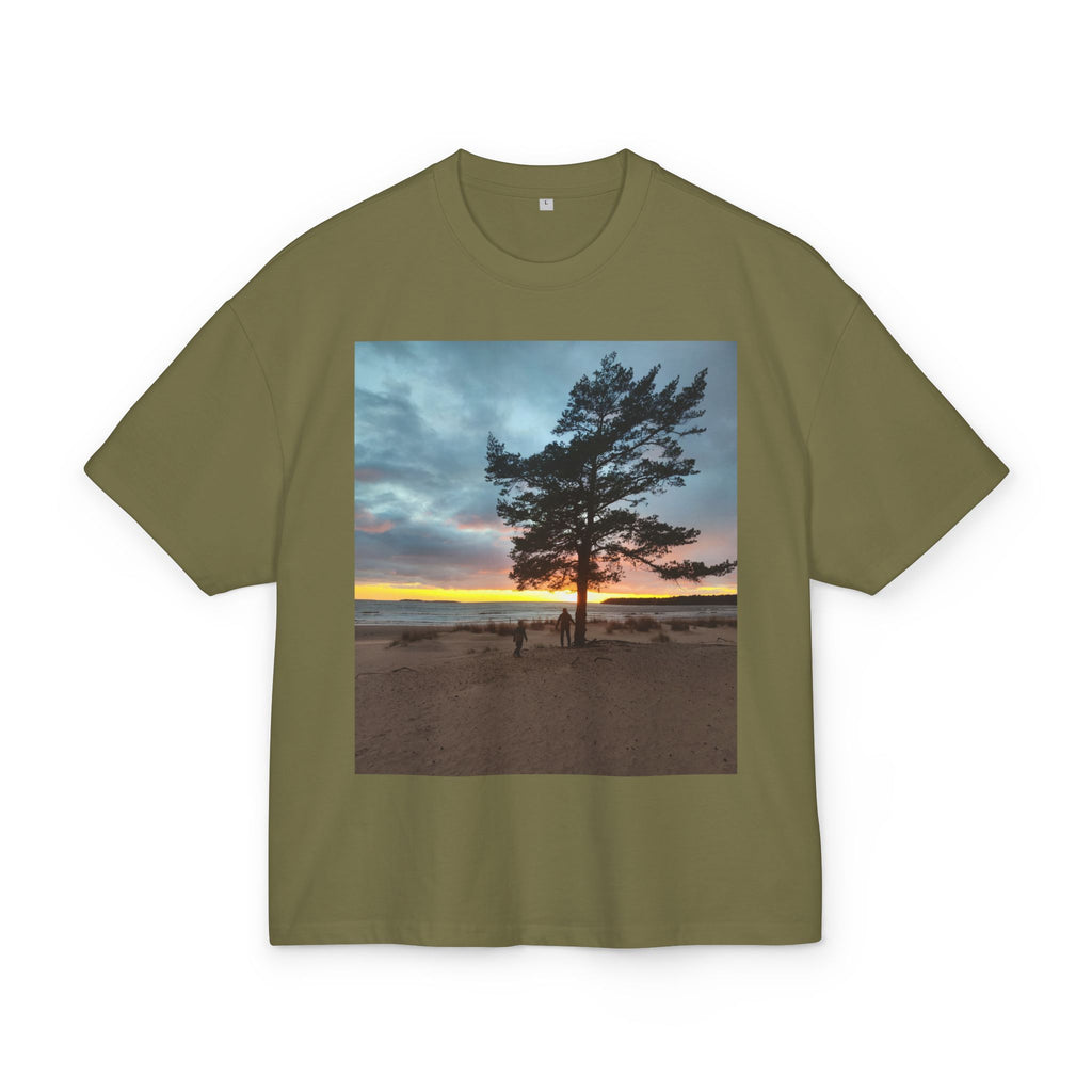 Sunset Pine Beach Tee — Scenic Nature Photo T‑Shirt with WRX Back Logo