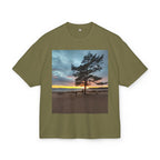 Sunset Pine Beach Tee — Scenic Nature Photo T‑Shirt with WRX Back Logo