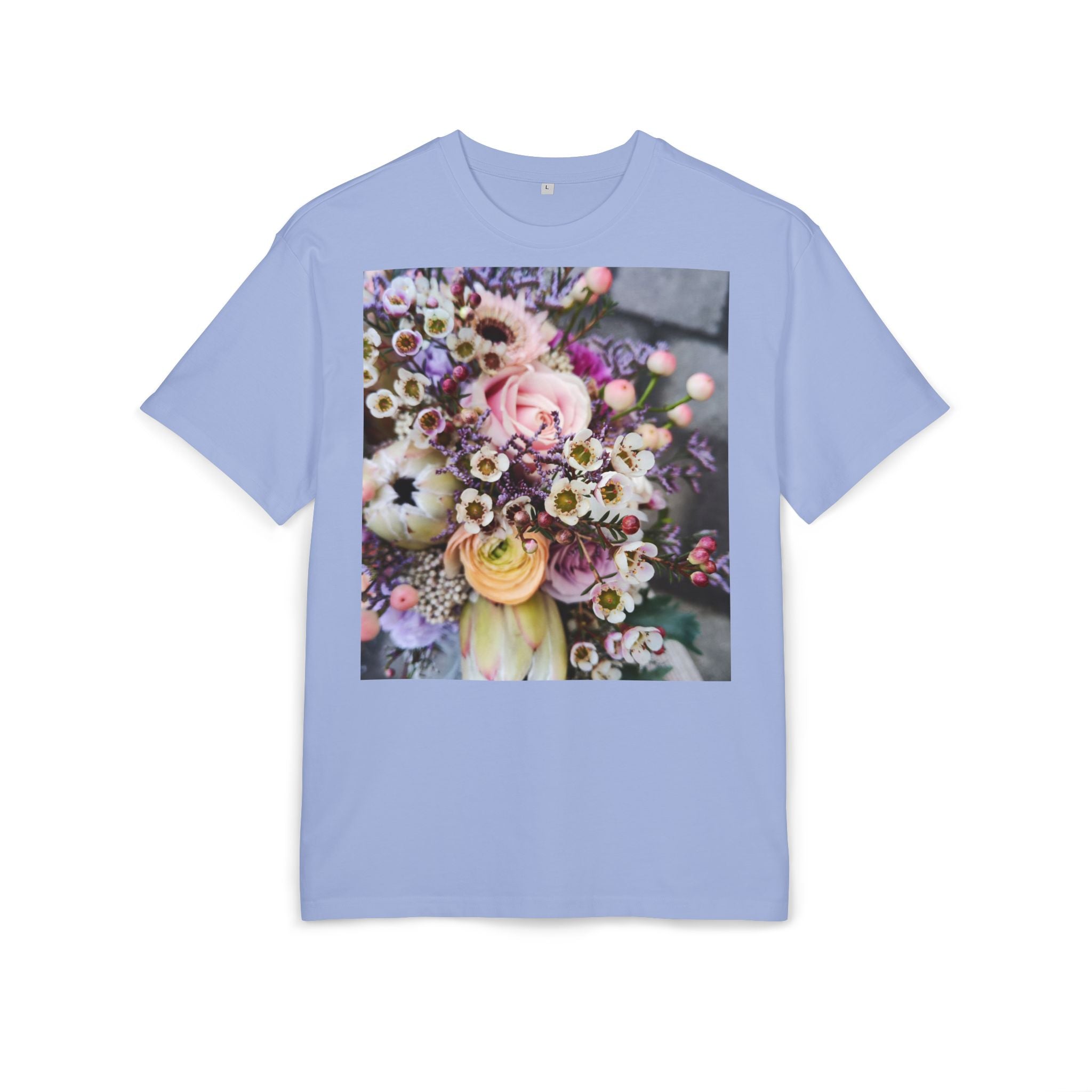 Floral Bouquet Oversized Tee – Vintage Pastel Flower Graphic