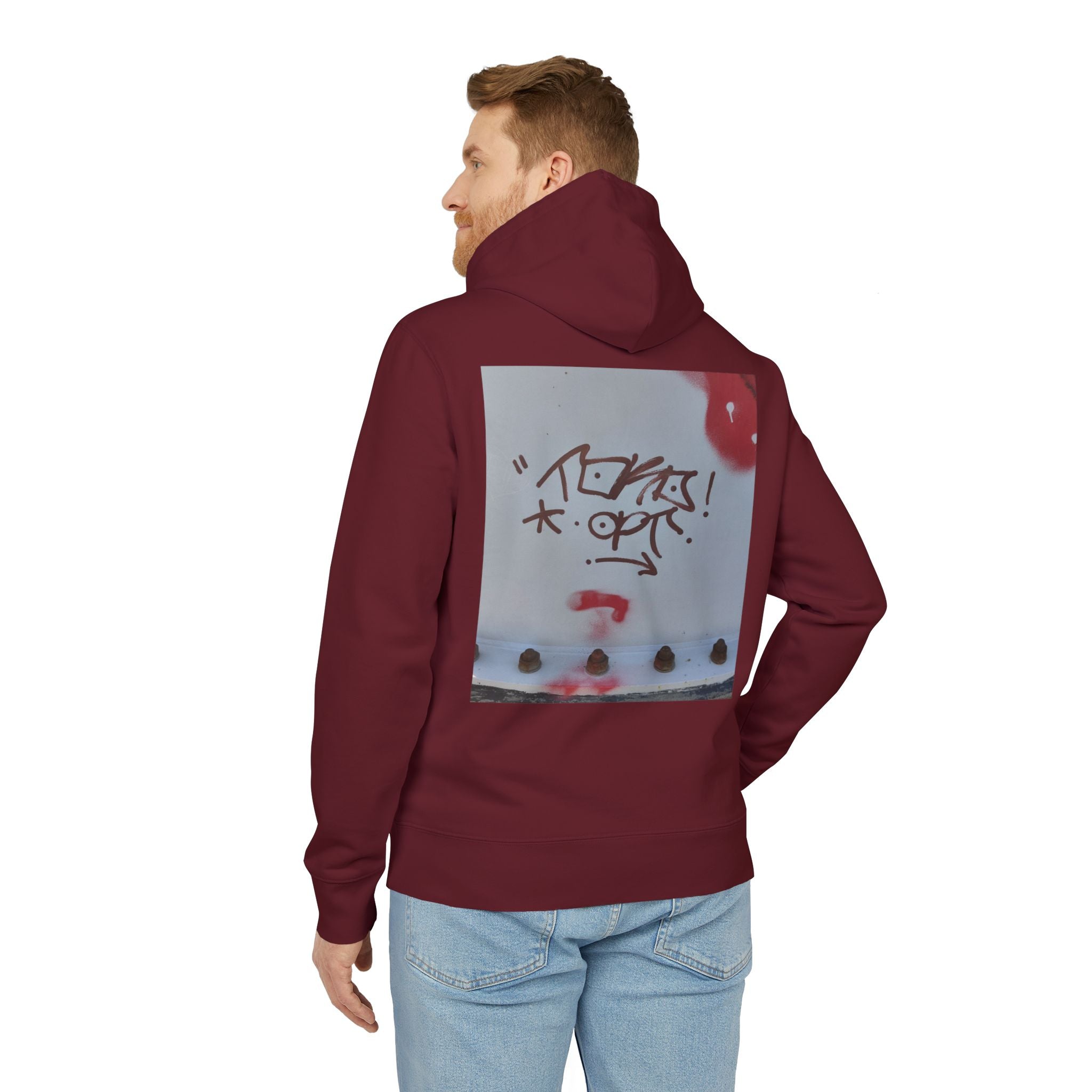 WRTX Graffiti Logo Hoodie — White Streetwear Pullover with Back Graphic