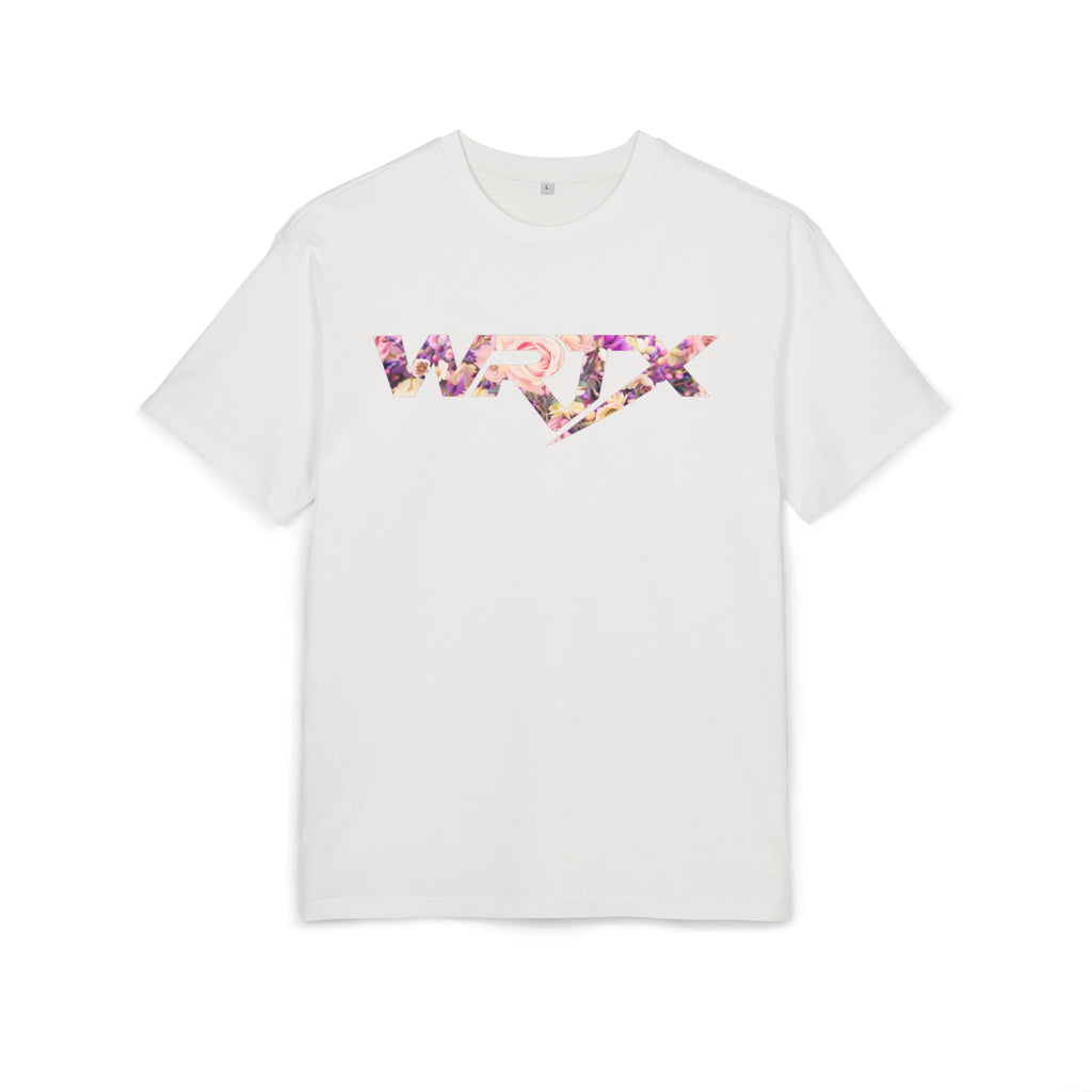 Floral WRX Tee — Oversized White Graphic T‑Shirt with Bouquet Back Print