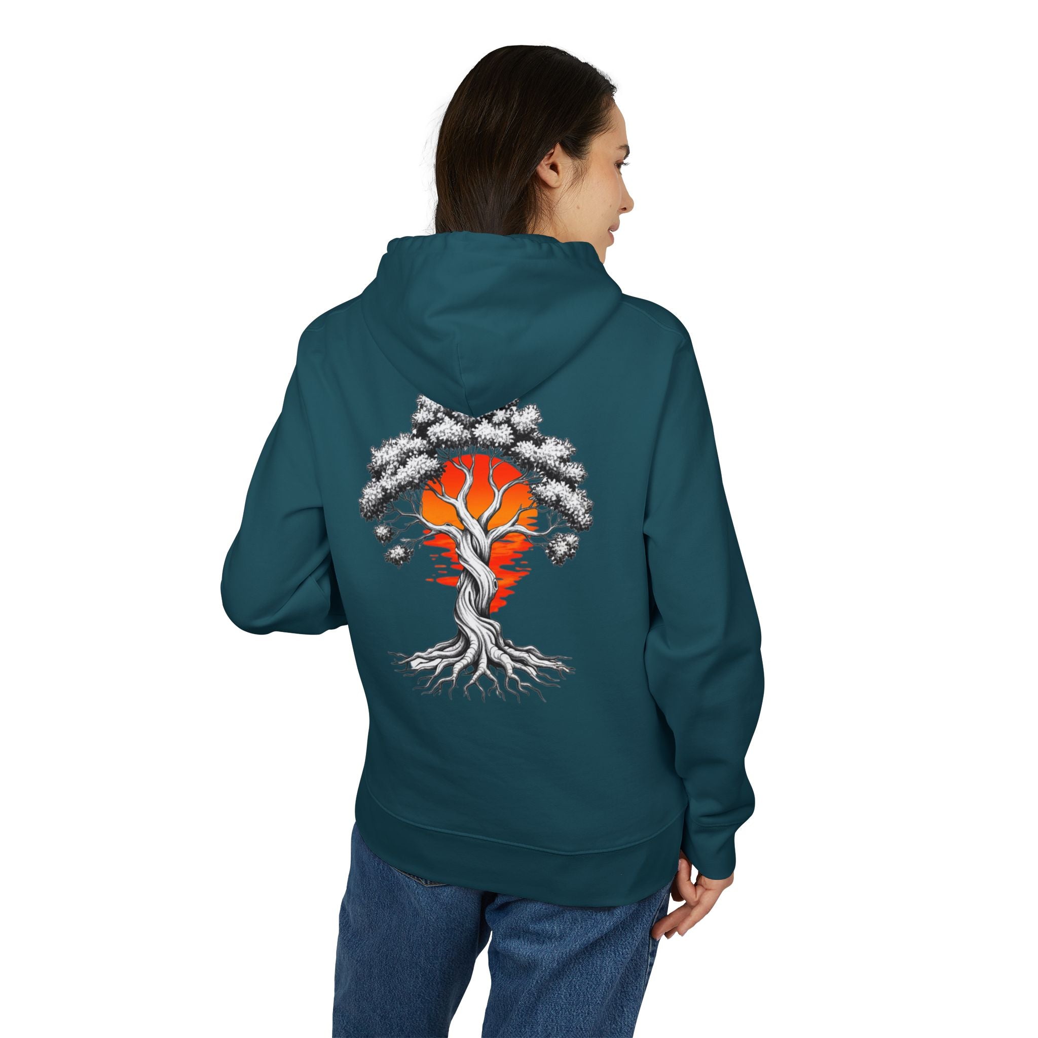 Bonsai Sunset Hoodie — Tree of Life Graphic Pullover