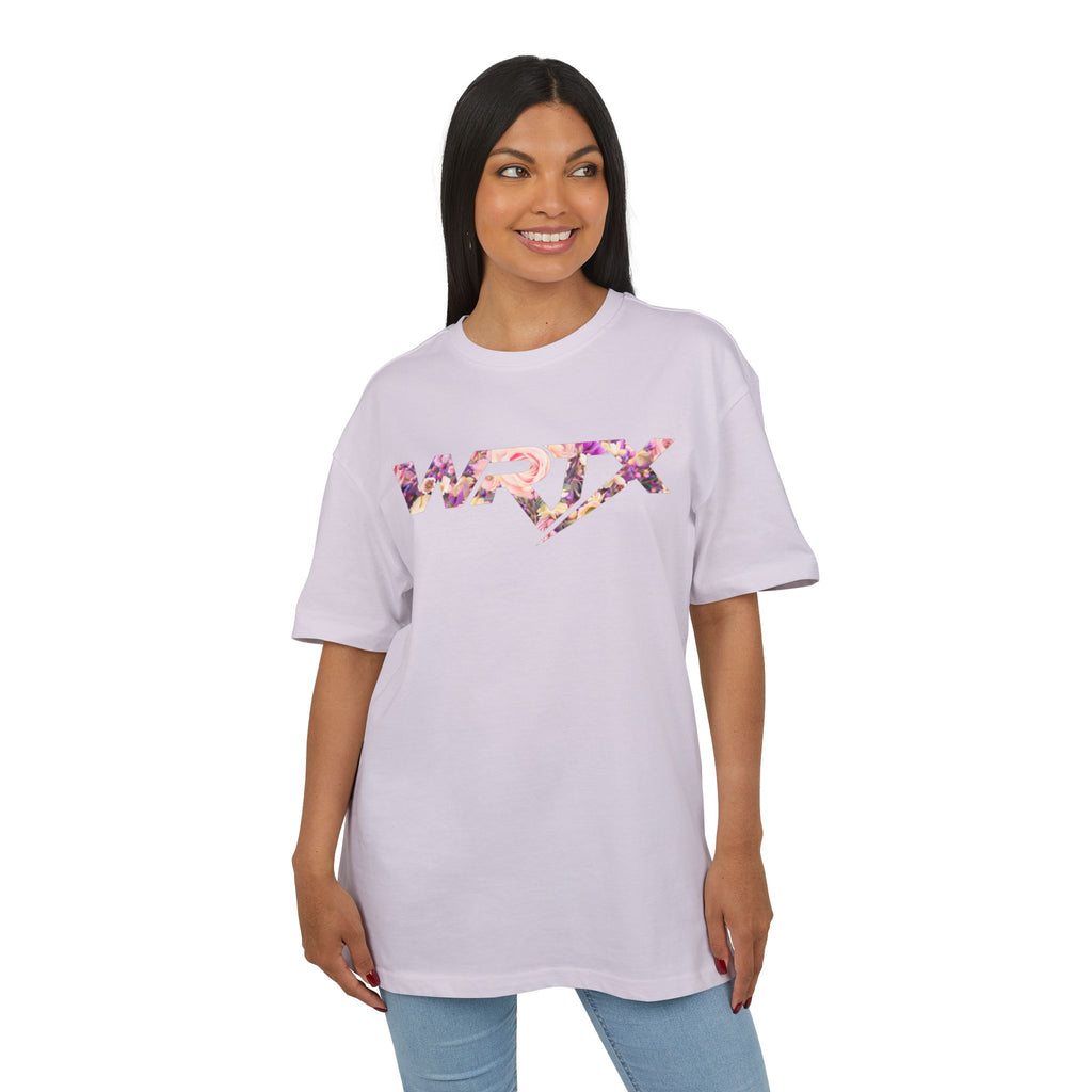 Floral WRX Tee — Oversized White Graphic T‑Shirt with Bouquet Back Print