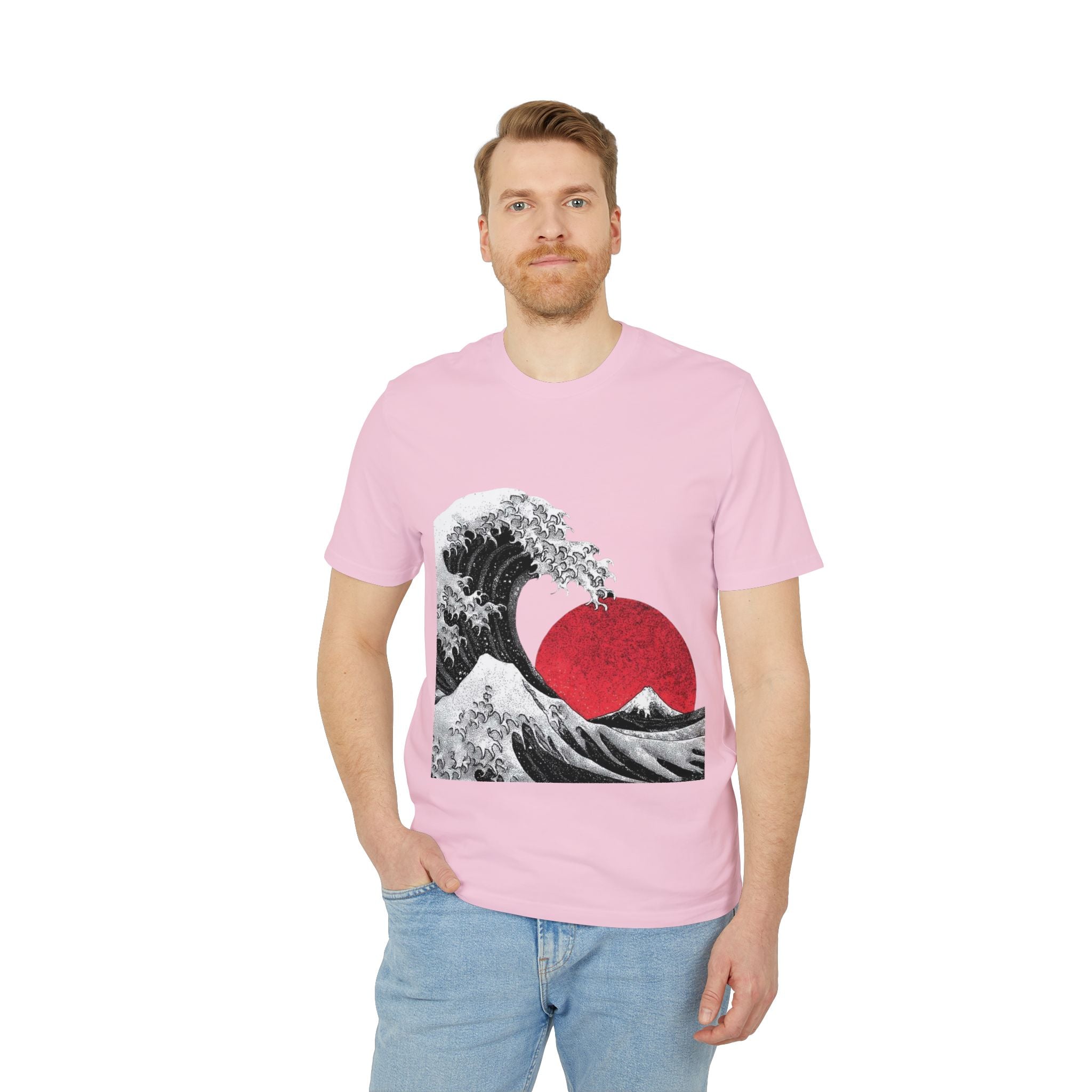 Koi Yin-Yang Wave T-Shirt — Japanese Wave & Red Sun Graphic Tee