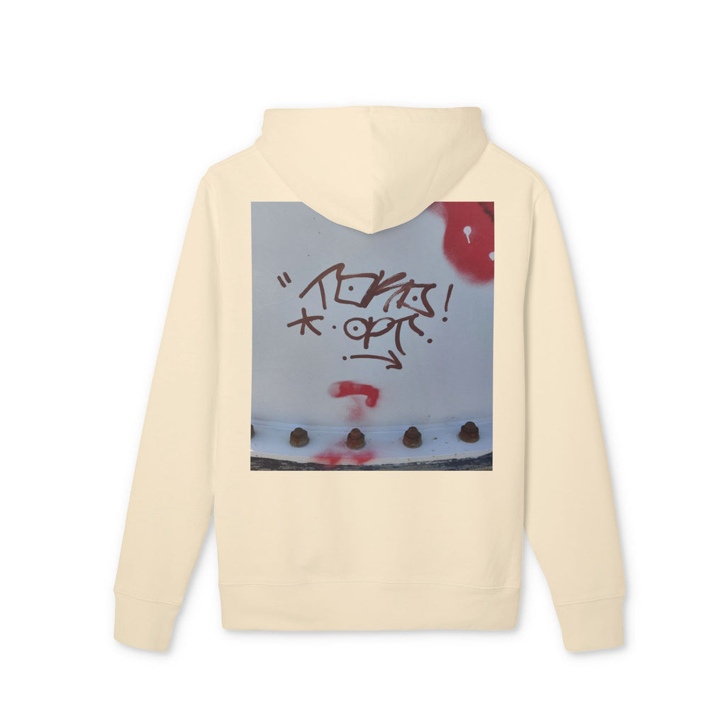 WRTX Graffiti Logo Hoodie — White Streetwear Pullover with Back Graphic
