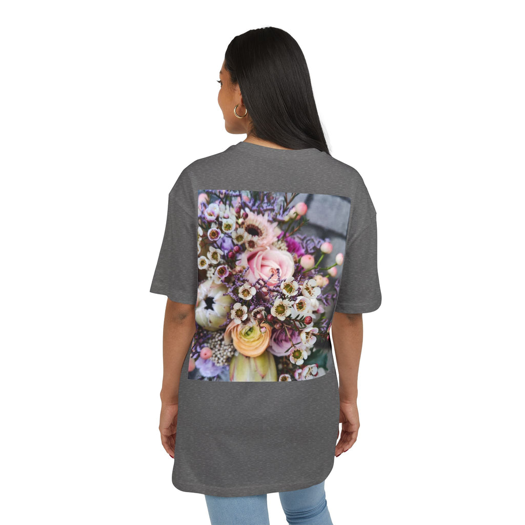 Floral WRX Tee — Oversized White Graphic T‑Shirt with Bouquet Back Print