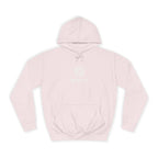 College Hoodie — WRTX Logo Front & “Hustle More, Coffee Less” Circle Back Design