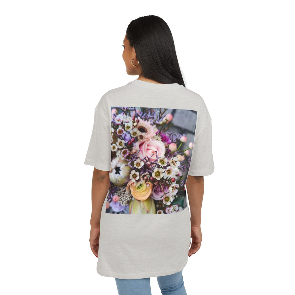 Floral WRX Tee — Oversized White Graphic T‑Shirt with Bouquet Back Print