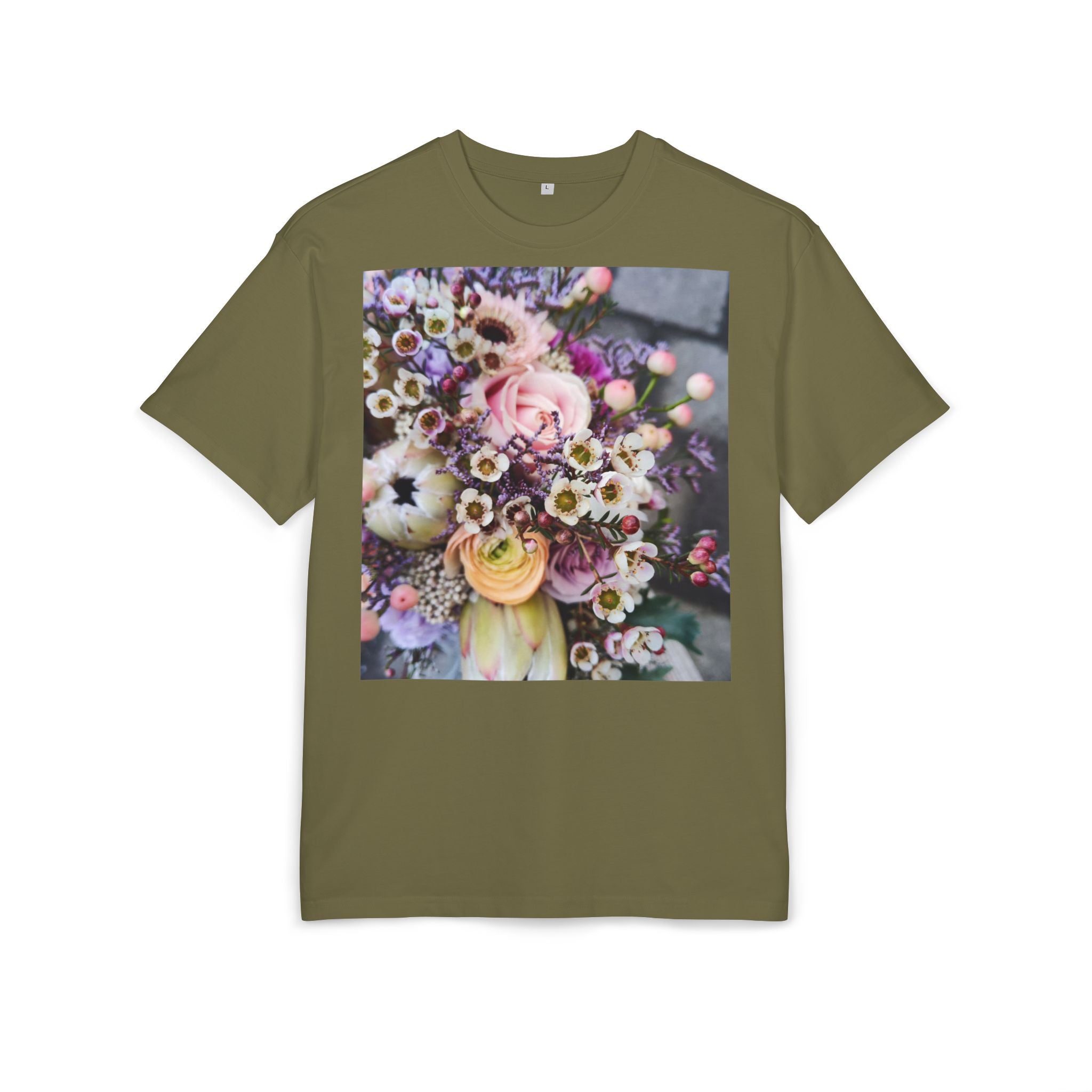 Floral Bouquet Oversized Tee – Vintage Pastel Flower Graphic