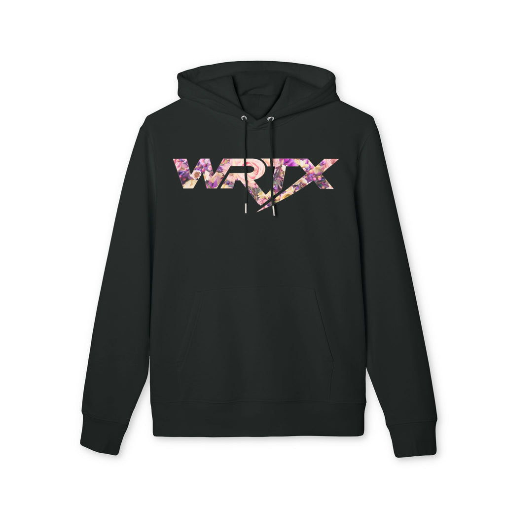 WRTX Logo Hoodie — Floral Front & Neon Samurai Graphic Back Streetwear