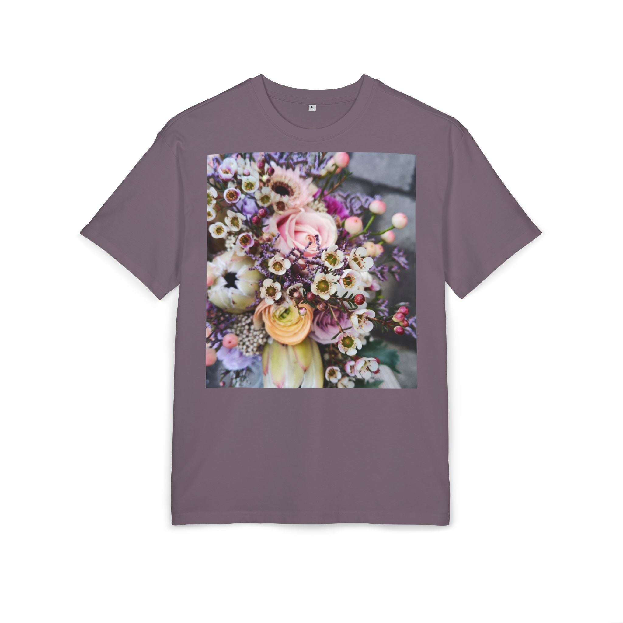 Floral Bouquet Oversized Tee – Vintage Pastel Flower Graphic