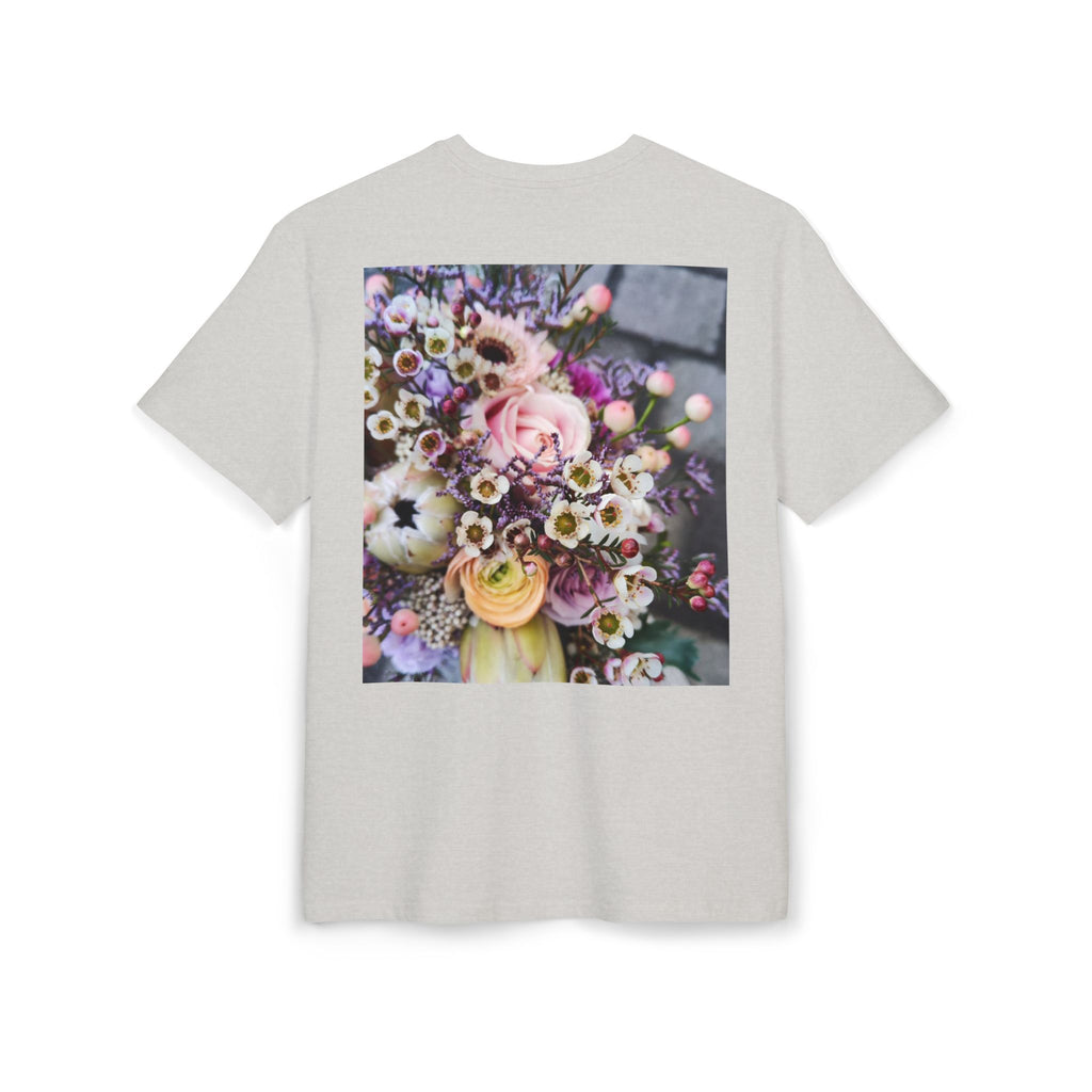 Floral WRX Tee — Oversized White Graphic T‑Shirt with Bouquet Back Print
