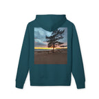 Sunset Beach Tree Hoodie — Scenic Back-Print Pullover