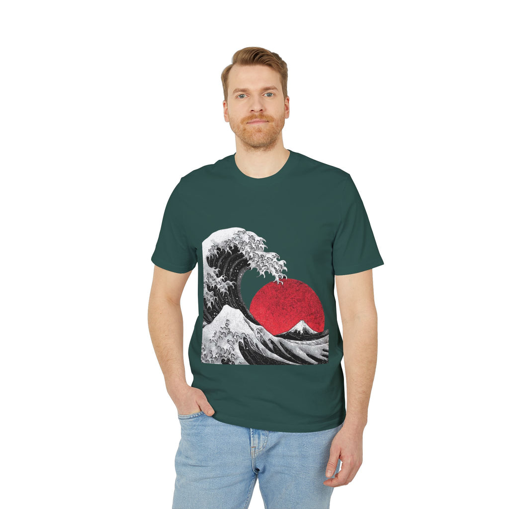 Koi Yin-Yang Wave T-Shirt — Japanese Wave & Red Sun Graphic Tee
