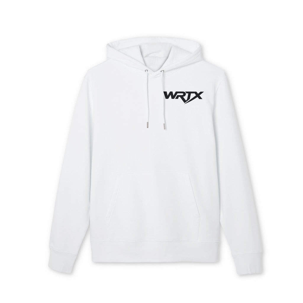 WRTX Graffiti Logo Hoodie — White Streetwear Pullover with Back Graphic