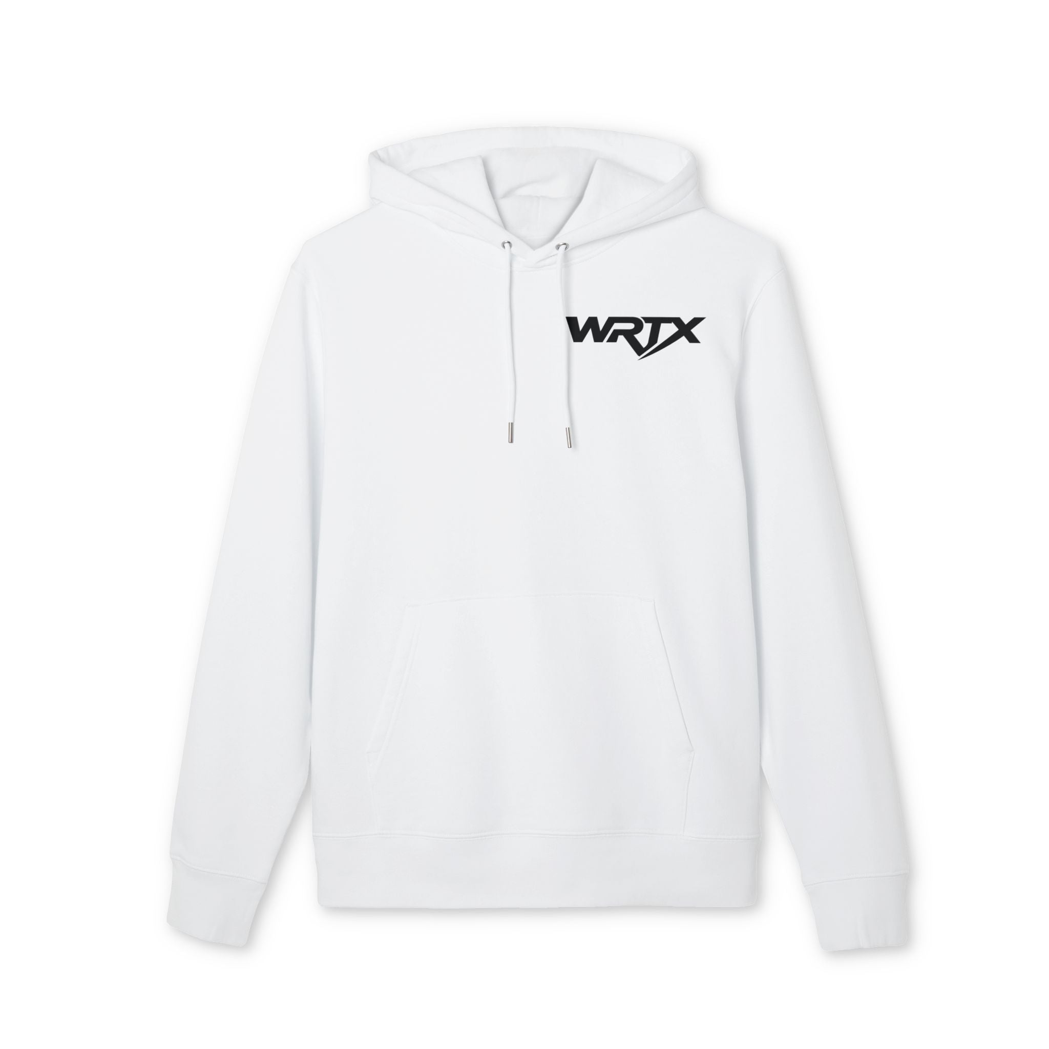 WRTX Graffiti Logo Hoodie — White Streetwear Pullover with Back Graphic