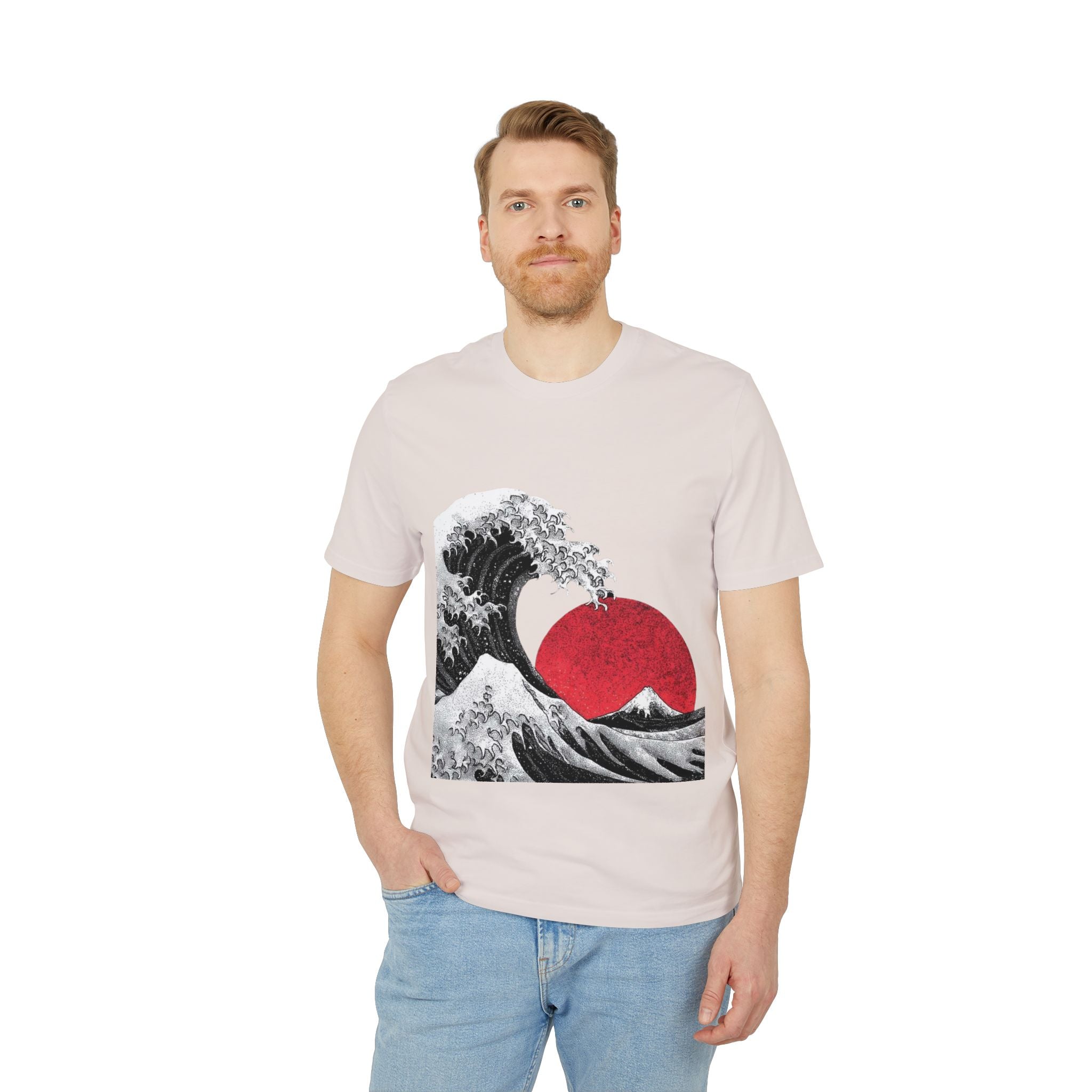 Koi Yin-Yang Wave T-Shirt — Japanese Wave & Red Sun Graphic Tee