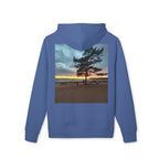 Sunset Beach Tree Hoodie — Scenic Back-Print Pullover