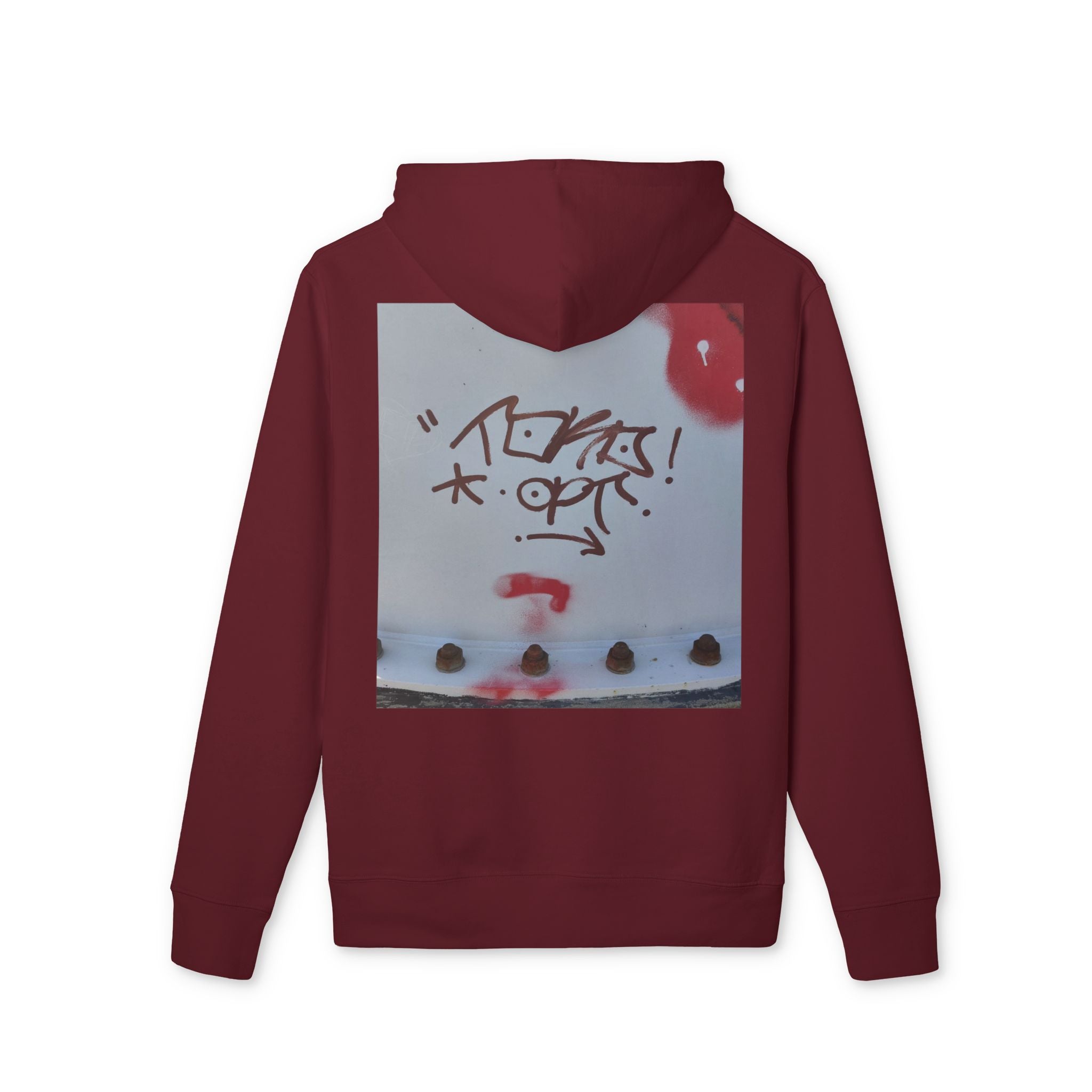 WRTX Graffiti Logo Hoodie — White Streetwear Pullover with Back Graphic