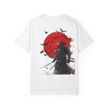Samurai Silhouette T‑Shirt — Red Sun & Sword Art Graphic Tree