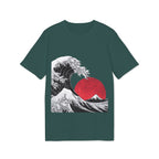Koi Yin-Yang Wave T-Shirt — Japanese Wave & Red Sun Graphic Tee